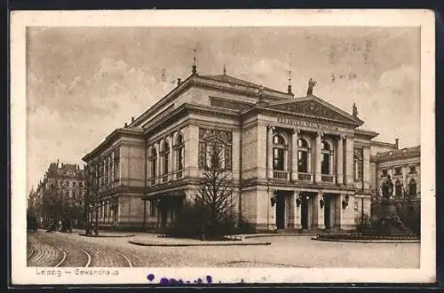 AK Leipzig, Gewandhaus mit Strassenpartie