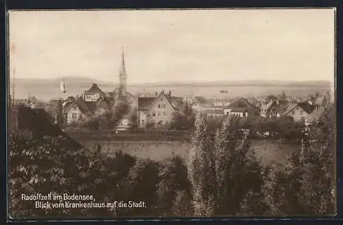 AK Radolfzell am Bodensee, Blick vom Krankenhaus auf den Ort