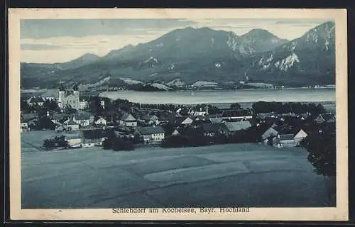 AK Schlehdorf am Kochelsee, Bayr. Hochland, Totalansicht aus der Vogelschau