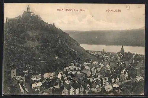 AK Braubach, Blick auf die Oberstadt