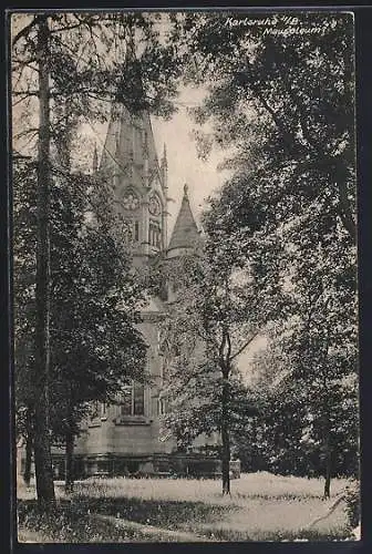 AK Karlsruhe, Das Mausoleum, Garten