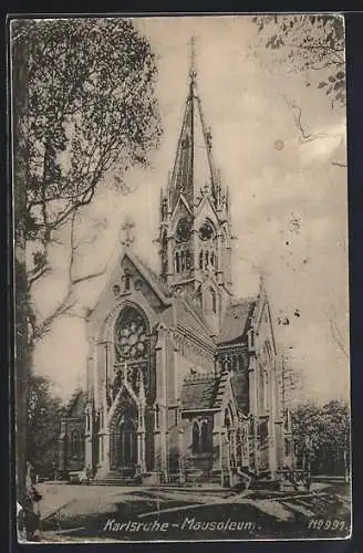 AK Karlsruhe, Mausoleum mit Anlagen