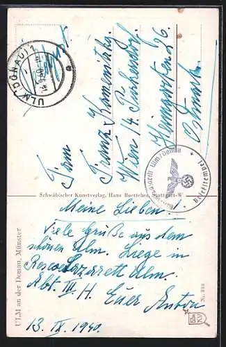 AK Ulm a. D., Blick auf die Münsterkirche