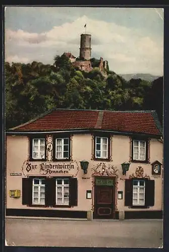 AK Bad Godesberg /Rh., Gasthaus zur Lindenwirtin und Godesburg