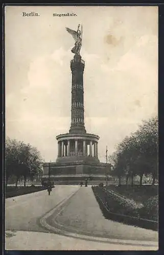 AK Berlin-Tiergarten, Siegessäule mit Anlagen