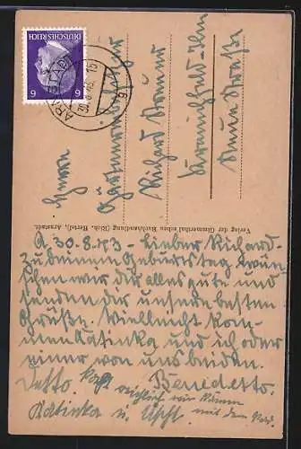 AK Arnstadt, Ausschank Schwarzburger Hof, Kolonialwarenhandlung