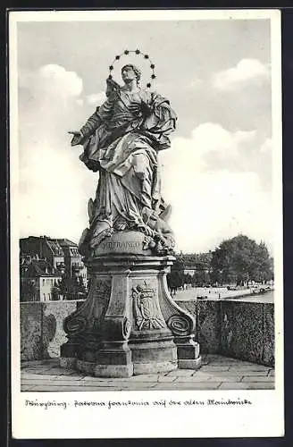 AK Würzburg, Patrona Frankonia auf der alten Mainbrücke