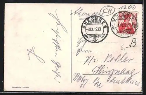 AK Genève, Ile Rousseau et Mont blanc