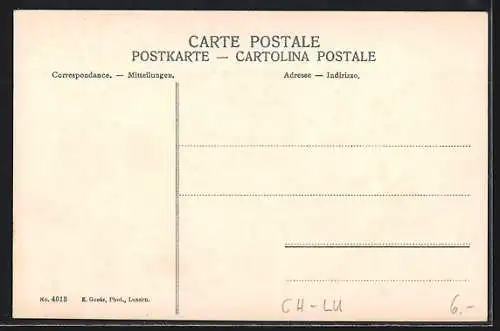 AK Luzern, Kapellbrücke und Wasserturm