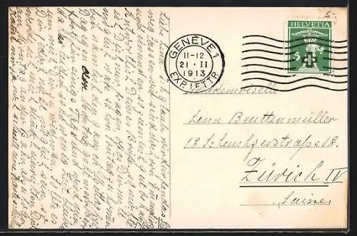 AK Genève, La Rade et le Mont-Blanc