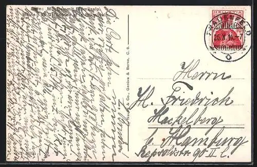 AK Bern, Münster mit Blümlisalp, Panorama