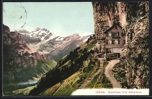 AK Aescher, Gasthaus Aescher mit Altmann-Blick