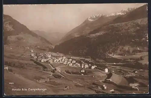 AK Airolo, Vue panoramique et le Campolungo