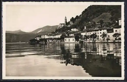 AK Morcote /Lago di Lugano, Ortsansicht vom Wasser aus