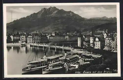 AK Luzern, Der Hafen gegen den Pilatus