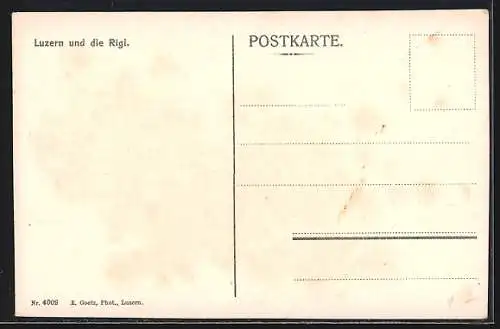 AK Luzern, Ortsansicht und die Rigi