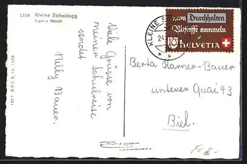 AK Kleine Scheidegg, Totalansicht mit Eiger und Mönch