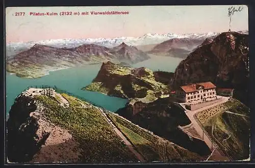 AK Pilatus-Kulm, Panoramablick auf den Vierwaldstättersee