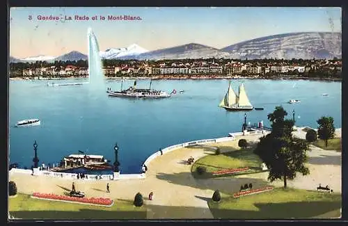 AK Genève, La Rade et le Mont-Blanc