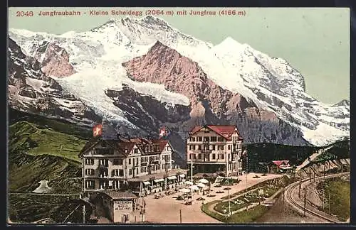 AK Kleine Scheidegg, Jungfraubahn mit Jungfrau