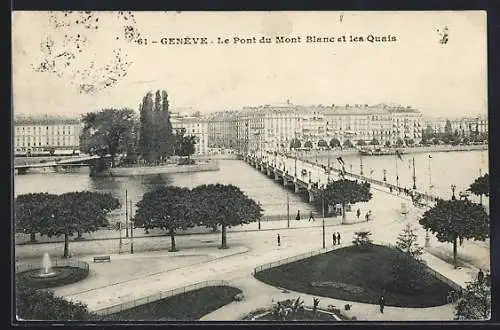 AK Genève, Le Pont du Mont Blanc et les Quais