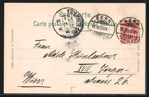 AK Bern, Parlamentsgebäude und Münster, um 1900