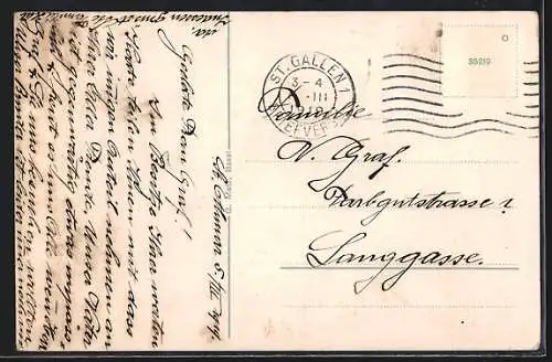 AK St. Gallen, Totalansicht mit Bodensee