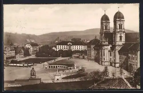 AK Einsiedeln, Teilansicht mit Kloster