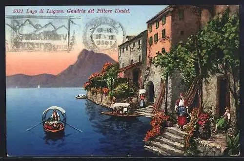 AK Gandria /Lago di Lugano, Partie am Seeufer
