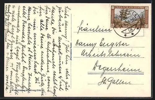 AK Appenzell, Ortsansicht mit Säntiskette