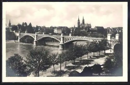 AK Basel, Partie an der Wettsteinbrücke