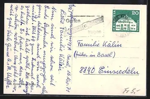 AK Basel, Partie an der Wettsteinbrücke