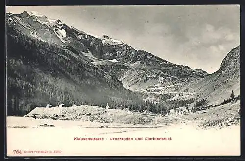 AK Urnerboden /Klausenstrasse, Ortsansicht mit Claridenstock