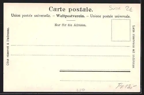 AK Urnerboden /Klausenstrasse, Ortsansicht mit Claridenstock