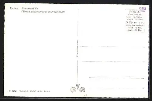 AK Bern, Blick auf das Telegraphendenkmal