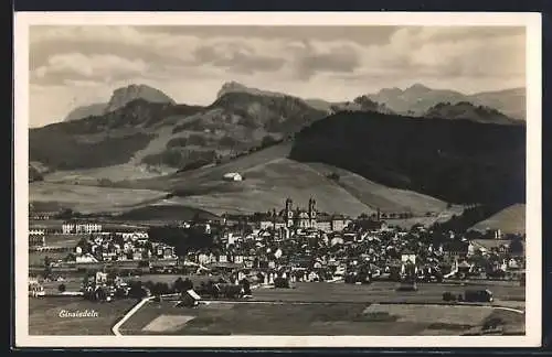 AK Einsiedeln, Blick über Ort und Umgebung