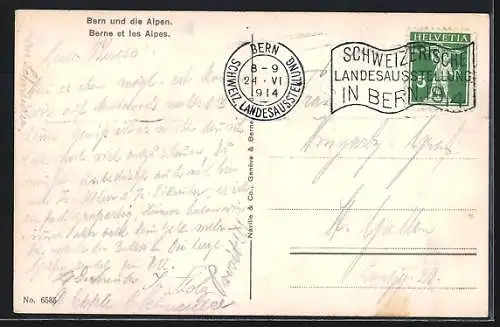 AK Bern / Berne, Generalansicht mit den Alpen, Vue générale et les Alpes