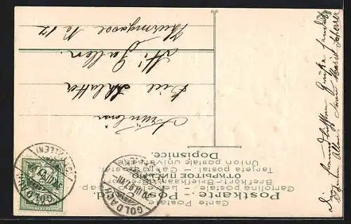 Präge-AK Singende Osterküken, Kätzchenzweige, Ostergruss