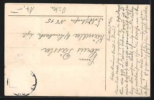 Präge-AK Hahn und Henne mit Osterküken vor Wassermühle, Kätzchenzweige, Ostergruss