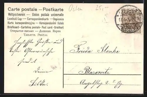 AK Osterküken schlüpfen aus den Ostereiern