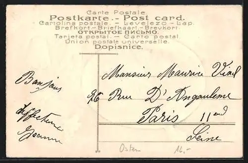 AK Osterei mit Osterküken