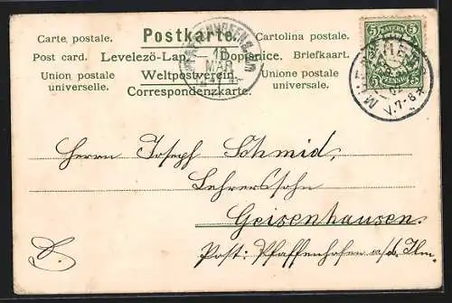 AK Ostern, Hahn und Henne mit ihren Küken beim fressen, Weidenzweige