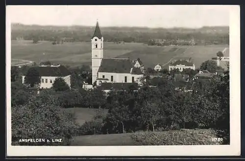 AK Ansfelden b. Linz, Ortsansicht mit Kirche u. Umgebung