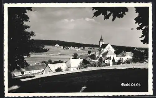 AK Sandl, Ortspanorama mit Fernblick