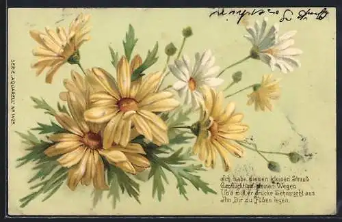 Präge-AK Gelbe und weisse Gänseblumen
