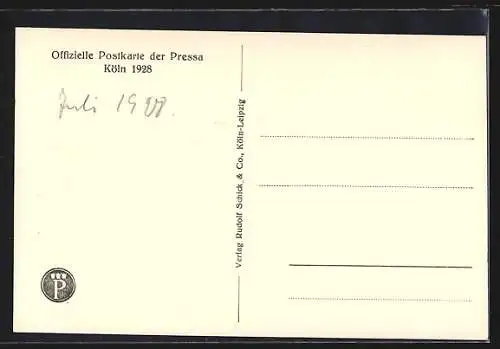 AK Köln, Pressa 1928, nächtliche Ansicht