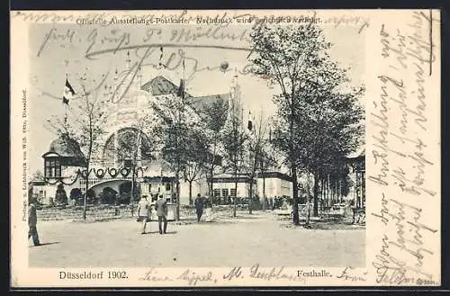 AK Düsseldorf, Industrie- & Gewerbe-Ausstellung 1902, Festhalle