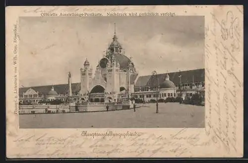 AK Düsseldorf, Industrie- Gewerbe- und Kunst-Ausstellung 1902, Hauptausstellungsgebäude