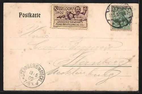 AK Düsseldorf, Industrie- Gewerbe- und Kunst-Ausstellung 1902, Hauptausstellungsgebäude