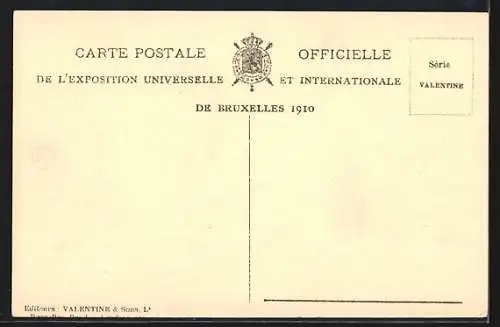 AK Bruxelles, Exposition 1910, Section Allemande